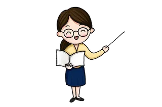 老师戴眼镜卡通