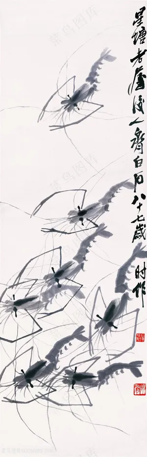 齐白石虾国画图片 齐白石虾国画图片