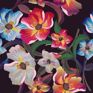 花卉唯美手绘花朵面料纹理手机壳布料面料印花服装矢量图案素材