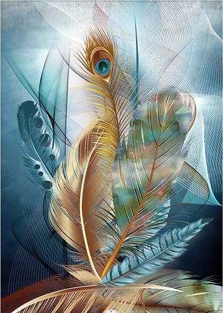 抽象玄关羽毛装饰画