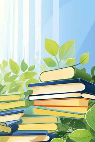 黄绿色清新渐变书籍背景
