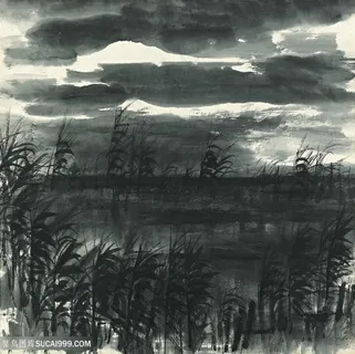 林风眠水墨风景画