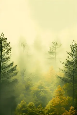 丛林树木黄色意境背景