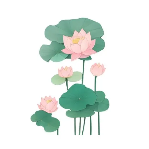 荷花荷叶免抠(2048x2048)