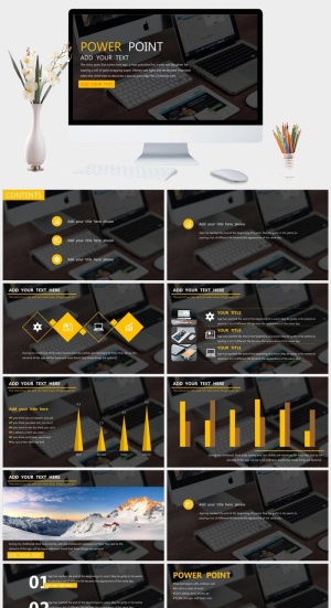 欧美完整框架通用商务PPT模板预览图