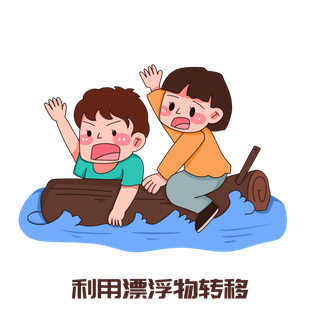 手绘描边夏季防汛防洪安全知识插画