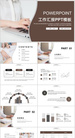 工作汇报总结PPT模板预览图