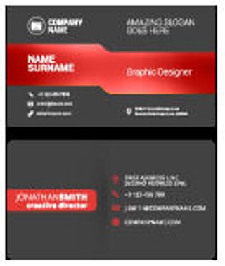 红灰相间商务名片矢量素材