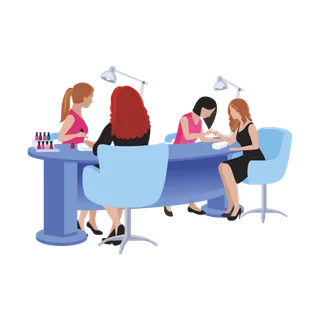 美甲店里做指甲插画