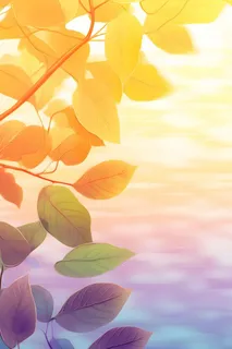 银杏叶绿色阳光背景