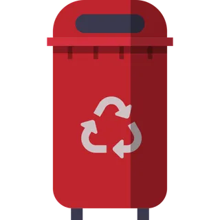 圆顶红色垃圾桶图标