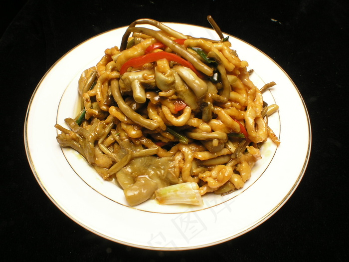 2452茶树菇炒肉丝