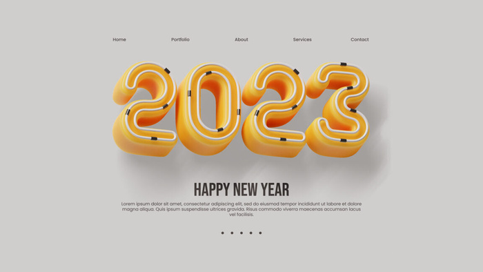 创意2023年新年兔年数字字体设计