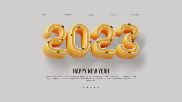 创意2023年新年兔年数字字体设计