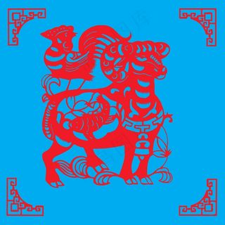 羊年剪纸 剪纸风元素