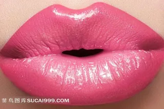 粉色唇部特写高清图片