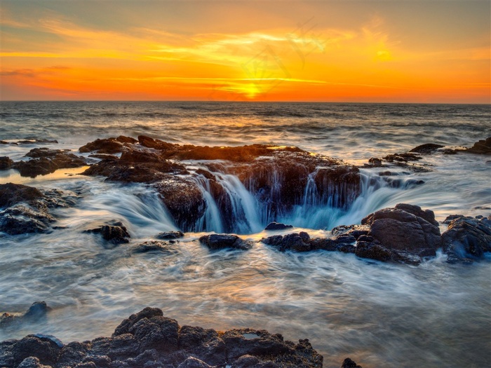 美丽的夕阳海景摄影高清图片