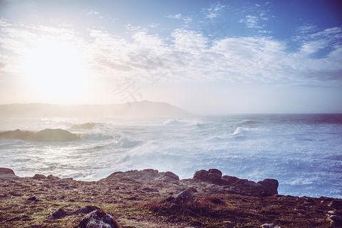 海海滩波阳光地平线海浪海景
