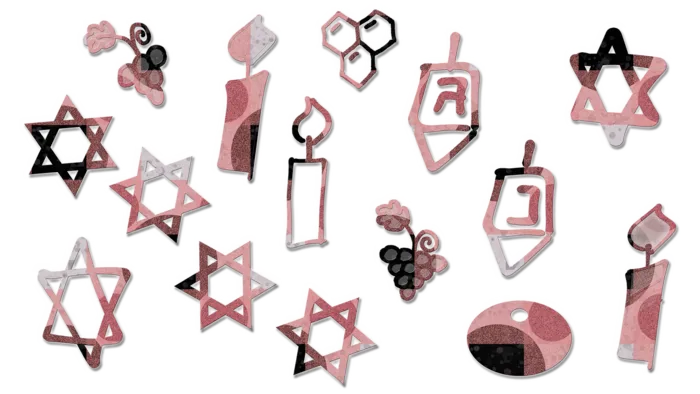 符号 涂鸦 透明的 剪下 蜡烛 大卫之星 光明