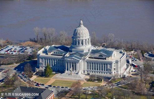 俯视美国国会大厦建筑风景