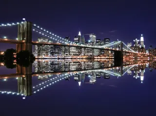 布鲁克林大桥夜景图片