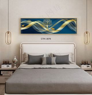 轻奢晶瓷装饰画客厅沙发背景墙卧室床头挂画酒店样板间房间模型现代抽象风