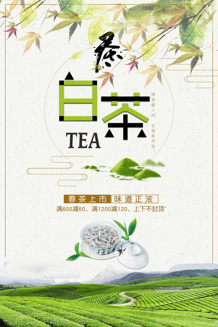 早春新茶上市茶叶海报铁观音白茶茶厂宣传PSD模式PS设计素材psd模版下载