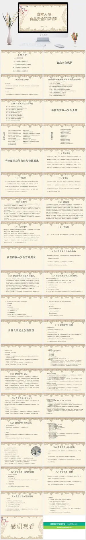 食堂工作PPT模板预览图