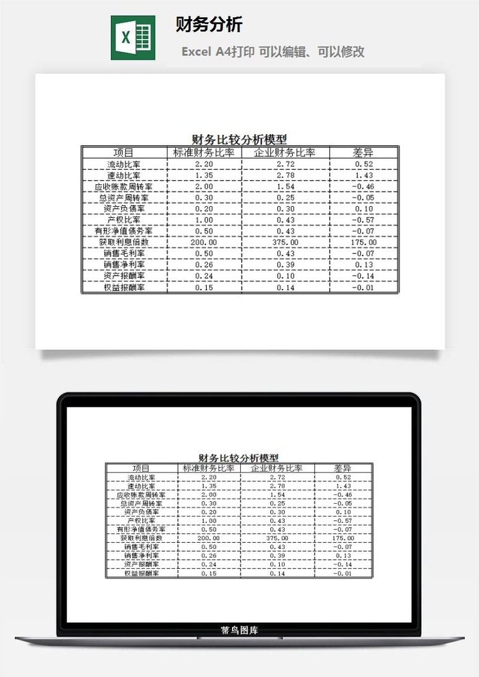 财务分析财务行政EXCEL模板