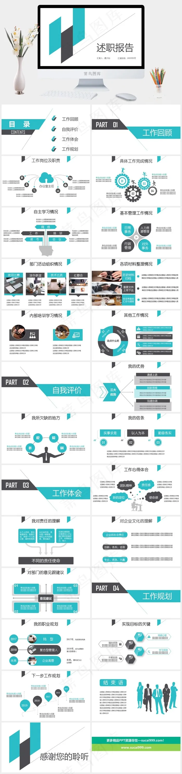 述职报告
白色简洁标准PPT模板