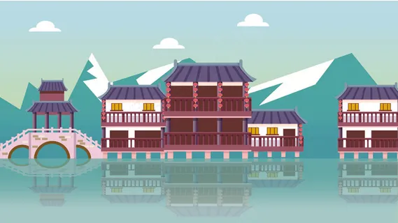 古风建筑插画 古风建筑插画