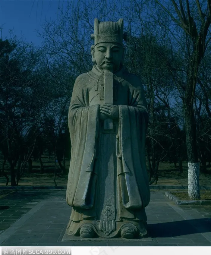 明十三陵-上书的文官石像