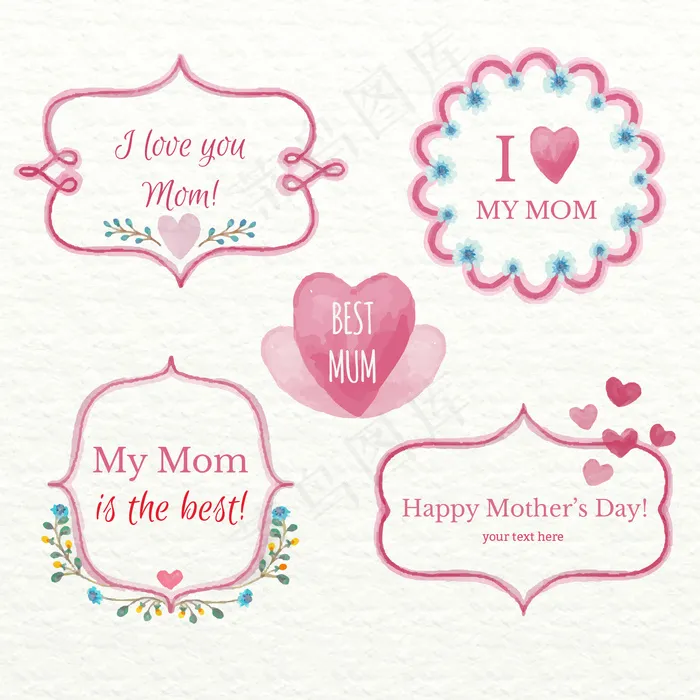母亲节节日祝福 ai矢量模版下载