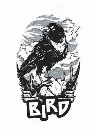 黑白乌鸦 酷炫涂鸦