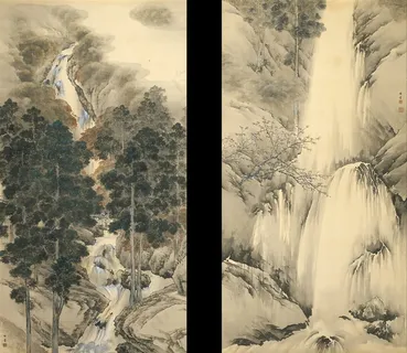 桥本关雪山水风景绘画作品素材