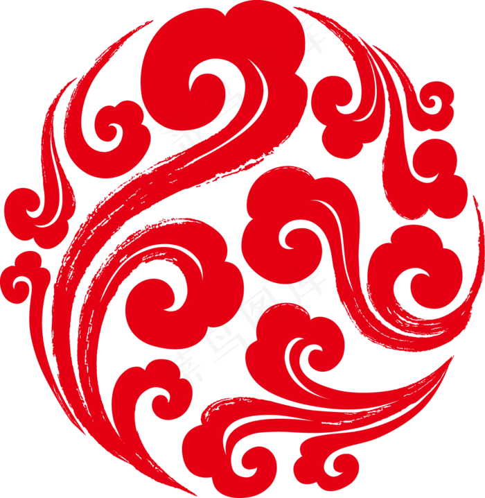 彩云 古典云 祥云图案 祥云素材 创意祥云  三色云 花边花纹 免抠