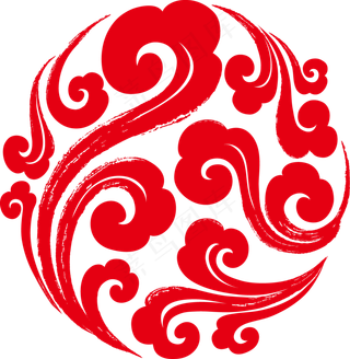 彩云 古典云 祥云图案 祥云素材 创意祥云  三色云 花边花纹 免抠