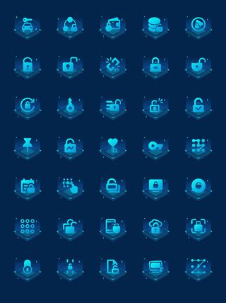 彩色icon手机线性小图标UI素材AI矢量图psd设计源文件app菜单分类