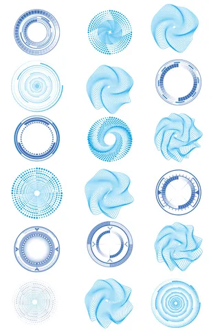 矢量圆形线条花纹图形