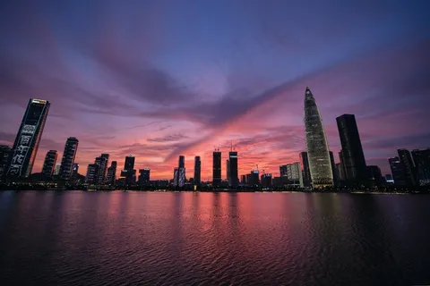 滨海城市黄昏图片 滨海城市黄昏图片
