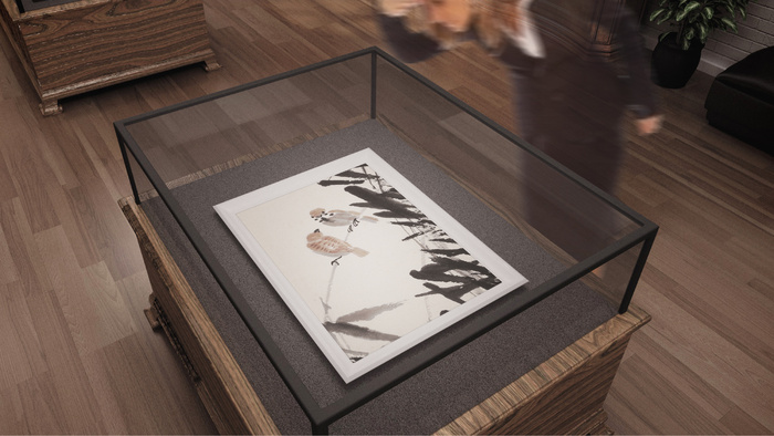 艺术馆博物馆展示样机 展示柜 柜台展示样机 (4)psd模版下载
