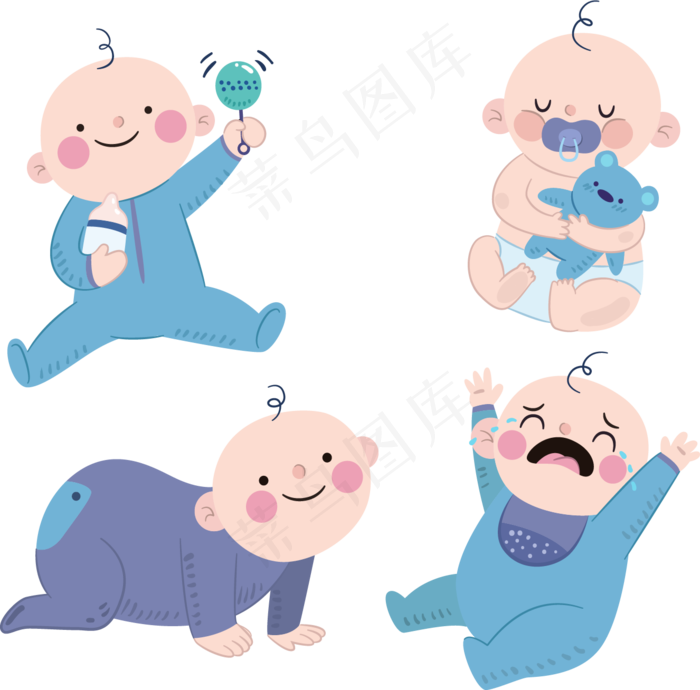 开心苦恼的可爱婴儿