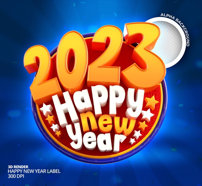 新年快乐2023数字蓝色背景