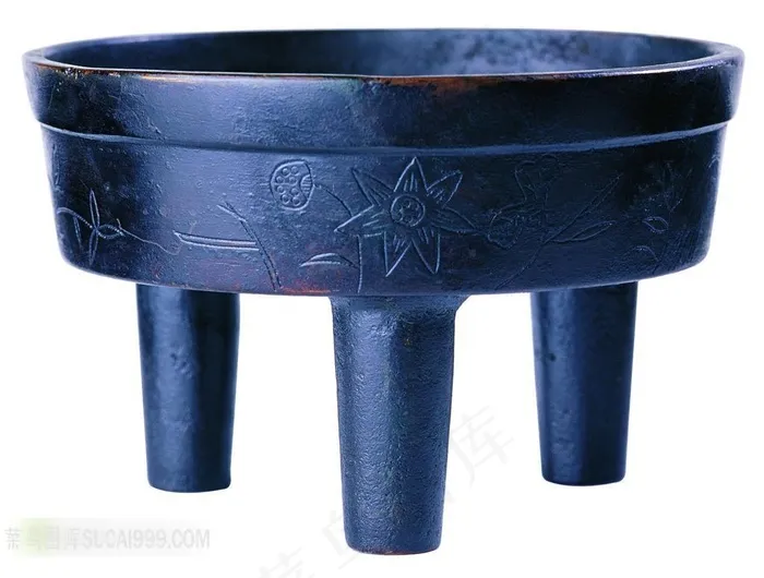 中国古代青铜三角鼎炉素材