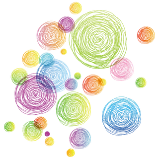 彩色手绘圆形背景