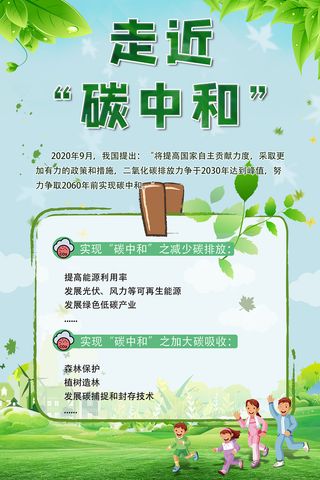 绿色走近碳中和节能周海报