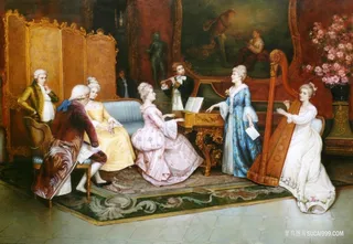 音乐交流会油画