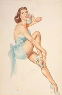 美人图性感接电话美女装饰画