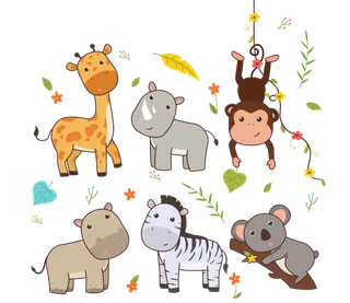 动物 涂鸦动物 可爱的动物 卡通片 图纸 