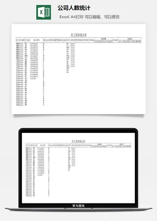 公司人数统计excel模板